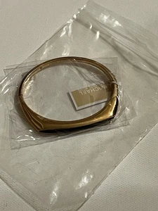 Michael Kors Black Onyx Rose Gold Fashion Tribal Hinged Bangle Bracelet New - Picture 1 of 13