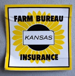 Old Original Kansas Farm Bureau Vintage Advertising Decal Sticker - Picture 1 of 3