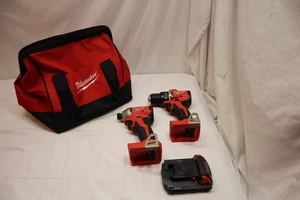 MILWAUKEE M18 BRUSHLESS 1/4" HEX IMPACT ,1/2"DRILL W/BATTERY ONLY # 3650/3601-20 - Picture 1 of 19