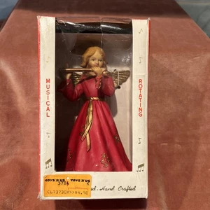 Vintage rotierender Engel Spieluhr "Stille Nacht" 6" mit Flöte UK Hongkong mit Box - Bild 1 von 12