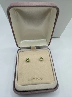PENDIENTES ORIGINALES DE PERIDOTO DE 2,02 quilates vintage jcm, oro amarillo macizo de 14k nuevos en caja Foto 1 de 4