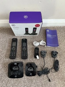 BT Premium Twin Cordless Answer Phone with 100% Nuisance Call Blocking - Black - Zdjęcie 1 z 7