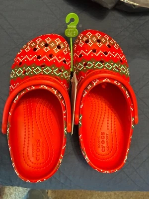 Crocs Kids Baya Holiday Christmas Clogs Pepper Red Sandals Size Kids 4 J4 - Image 1 of 4