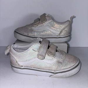 Vans Old Skool Schuhe Kleinkind Gr. 8 weiß Glitzer Glitzer Hakenverschluss - Bild 1 von 7