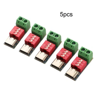 Five Piece Set of USB C For PD Modules with Voltage Adjustment Options - Image 1 of 4