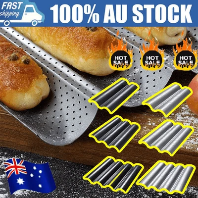 Baguette Mould Baking Tray Cooking Tools Non-Stick Cake Toast French Bread Mold~ - image 1 of 4