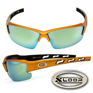 Discounted Xloop Sports Sunglasses - Matte Gold Frame Gold Mirror Lens- X46 - Picture 1 of 1