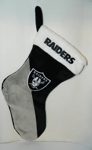 Oakland Las Vegas Raiders Christmas Stocking Gift  House Decor  Logo NFL Black Cover