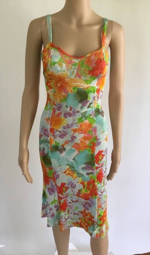 ABITO POSTERIORE APERTO VERSACE SEXY BUSTIER STAMPA FLOREALE TAGLIA IT 40