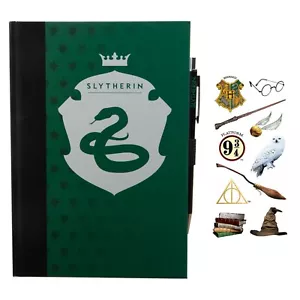 Harry Potter Slytherin Hardcover Journal and Pen Set with Stickers - Picture 1 of 8