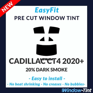 EasyFit Static Pre Cut Window Tint For Cadillac CT4 2020+ - 20% Dark Rear - Picture 1 of 3