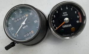 VINTAGE YAMAHA SPEEDOMETER & RPM GAUGE = NIPPON SEIKI = PARTS REPAIR - Picture 1 of 13