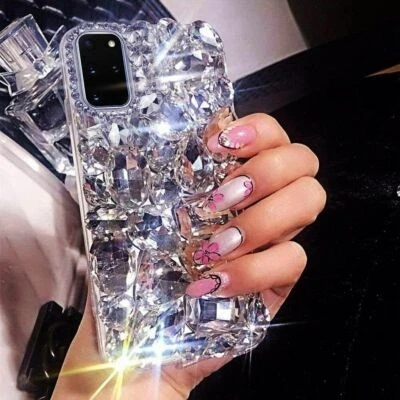 Funda trasera para teléfono con gemas brillantes diamantes de imitación para mujeres Foto 1 de 4