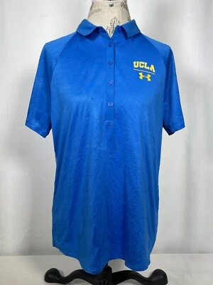 UCLA Bruins Golf NCAA Under Armour HeatGear Blue Polo Shirt Women's LARGE - Image 1 of 4