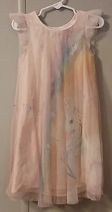 h&m girls 5/6 rainbow unicorn dress - Picture 1 of 4