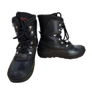 Sorel wasserdichte Stiefel seitlicher Reißverschluss schwarz rot Logo Damengröße 9 US 7 UK 40 EUR - Bild 1 von 13