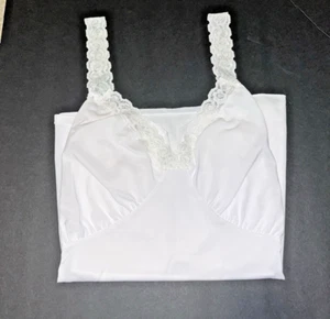 Vintage Shadowline Camisole Gr. 38 weiß Chantilly Spitze Nylon seidig Dessous Top - Bild 1 von 7