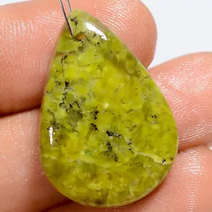 100% Natural Serpentine Pear Cabochon Drilled Gemstone 17.5 Ct 25X18X4mm A-34229 - Picture 1 of 2