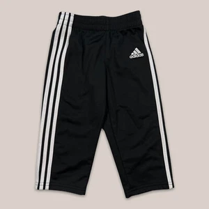 Adidas Black/White Three Stripes Pants Activewear - Child’s Youth 24M - Picture 1 of 6