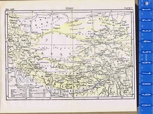 TIBET, Asia - Map Print -- 1907 - Picture 1 of 1