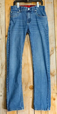 Pantalones de mezclilla azul cintura roja elástica Levi's 511 para niña talla 16 regular 28x30 Foto 1 de 4