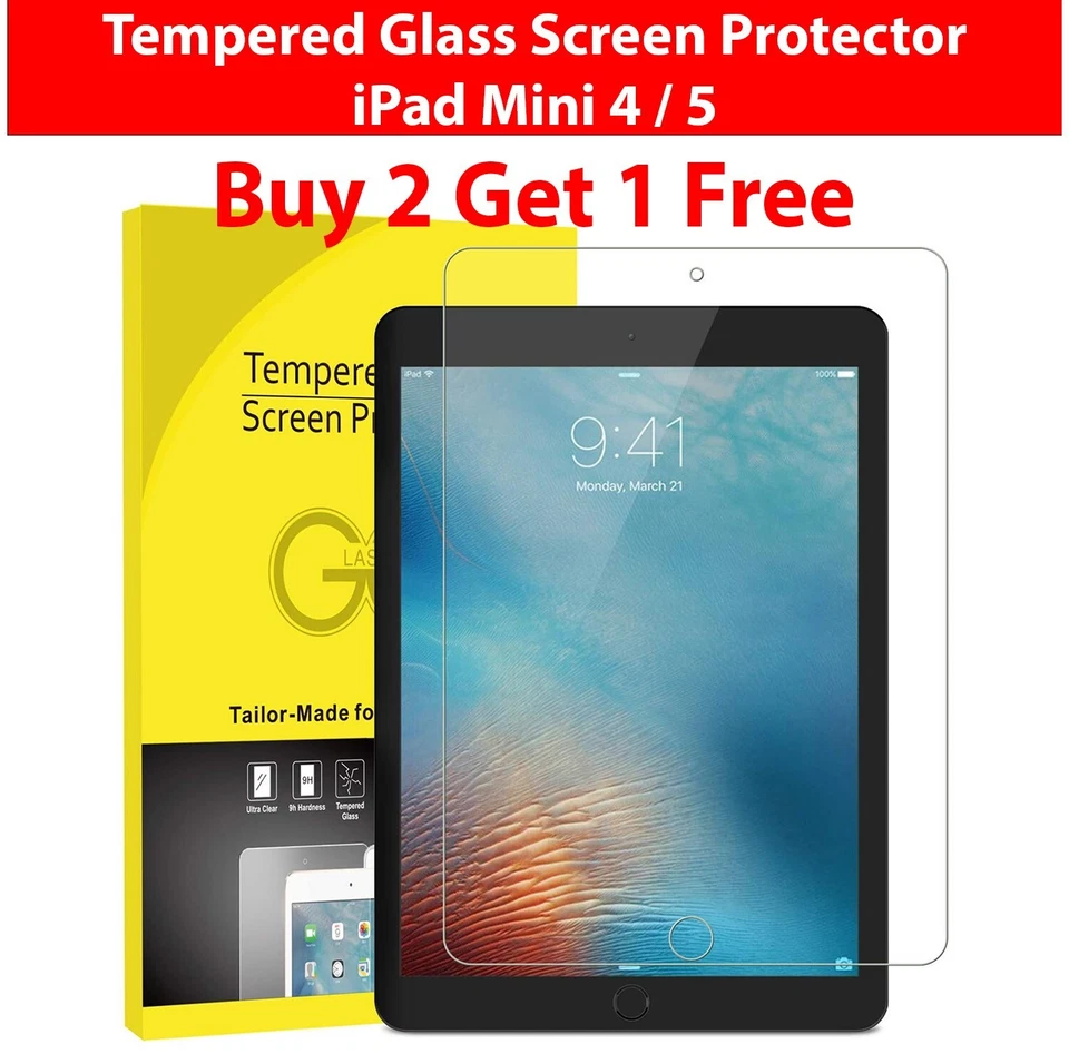 For iPad Mini 4 5 4th / 5th Gen Premium Tempered Glass Screen Protector HD Clear - Image 1 of 4