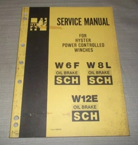 HYSTER ALLIED CAT W6F W8L W12E POWER CONTROLLED WINCHES OIL BRAKE SERVICE MANUAL - Picture 1 of 6