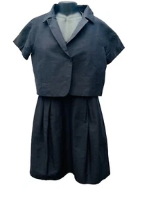 Lida Baday Black Dress Set 10 Racerback Halter Open Slits Bolero Jacket Lined - Picture 1 of 19