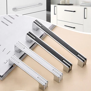 1~100pcs Chrome Silver Black Cabinet Pull Handle Drawer Handle Pull Dresser Pull - Picture 1 of 25