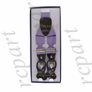 Nuevos Y Back Para Hombre Vesubio Napoli Suspendedores Brackets Clip en Baile de graduación Lavanda - Imagen 1 de 2