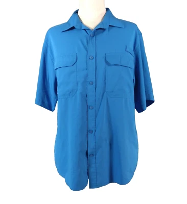 Clearwater Outfitters Shirt men's large blue short sleeve Dri-Fit outdoor hiking - Image 1 of 4