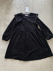 NUEVO VESTIDO ZARA NIÑAS NEGRO PANA CUELLO VOLANTES 11-12 AÑOS - Imagen 1 de 8