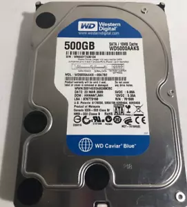 WD5000AAKS-00A7B2 WESTERN DIGITAL 500GB 3.5" SATA Hard Drive *TESTED* - Picture 1 of 2