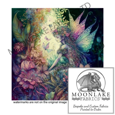 MOONLAKE DESIGNS Blumen Fee Garten 100 % Baumwolle oder 290 gm dick weicher Polyester Stoff