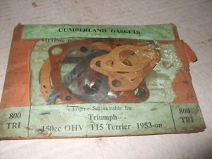 TRIUMPH 150CC OHV T15 TERRIER - 1953 ONWARDS - NEW OLD STOCK - 1 SET - Picture 1 of 2