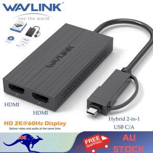 Wavlink USB 3.0 to HDMI Dual Display Adapter USB A to HDMI for Dual Monitors - Picture 1 of 14