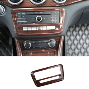 Central Volume CD Switch Panel Trim Cover For Benz GLA CLA 13-19 Red Wood Grain - Bild 1 von 6