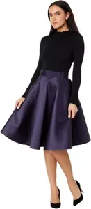 Ted Baker Zadi Strick Rüschen Vollrock Kleid Größe 5 schwarz marineblau NEU - Bild 1 von 3