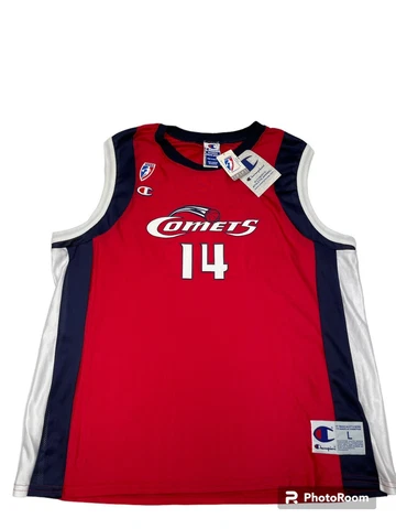 VTG NWT Champion Comets #14 Cynthia Cooper WNBA Jersey sz Large Autographed READ Cover