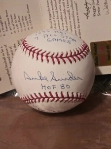 Duke Snider Signed and Heavily Inscribed Statball(Reggie Jackson.com) - Picture 1 of 7