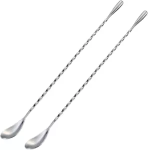 Bar Spoon Cocktail Mixing Stirrers for Drink, Stainless Steel 12 Inches Long Han - Picture 1 of 9