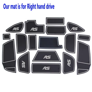 For Ford Focus RS 2015-2018 White Rubber Gate Slot Pad Non-slip Inner Cup Mats - Picture 1 of 5