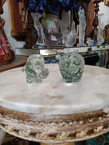 CLEARANCE Hippopotamus And Rhinoceros In A Glass Crystal Has Tag - Picture 1 of 4