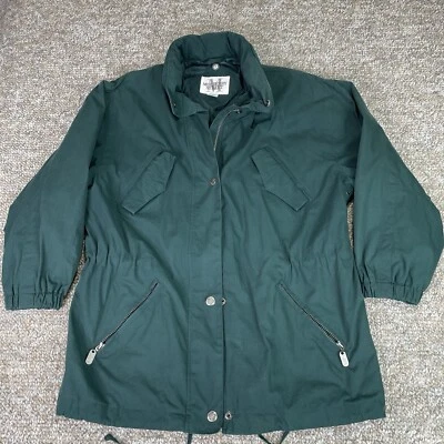 Chaqueta con capucha Mulberry Street para mujer talla mediana poliéster nailon verde Foto 1 de 4