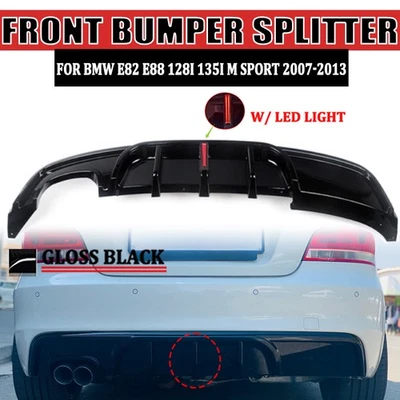 For BMW E82 M Sport 125i 128i 07-13 w/ LED light Rear Diffuser Lip Dual Exhaust Foto 1 de 4