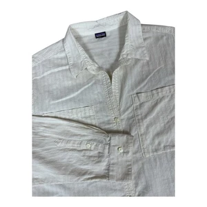 Patagonia Button Up Shirt Lightweight Organic Cotton Hemp Women’s XL Striped - Picture 1 of 13