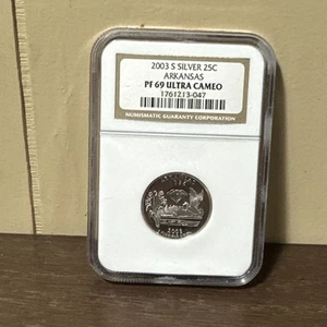 2003-S Arkansas Silver Quarter NGC PF 69 Ultra Cameo. (E16) - Picture 1 of 6