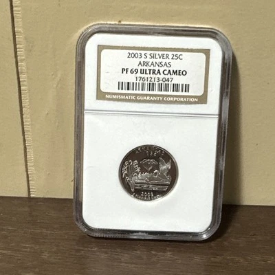 2003-S Arkansas Silver Quarter NGC PF 69 Ultra Cameo. (E16) - Image 1 of 4