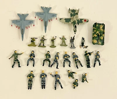 Vtg Galoob Micro Machines Military Troops Aircraft Tank + Army Gear Figures READ - Image 1 of 4