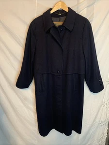 Original Loden Black Trench Coat Boiled Alpaca/Sheep Wool Women’s 19 M(14-16) - Picture 1 of 21